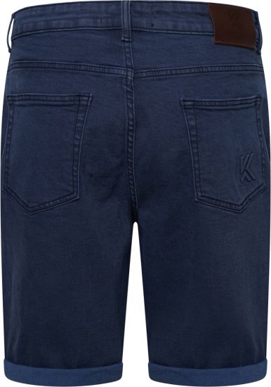 Kam Jeans Onana Embossed Wash Denim Shorts Smokey Blue - Kratke hlače - Moške Kratke Hlače za Močnejše Postave