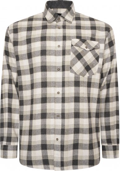 Kam Jeans P040 Premium Flannel Retro Check Shirt Charcoal - Srajce - Moške srajce za Močnejše Postave