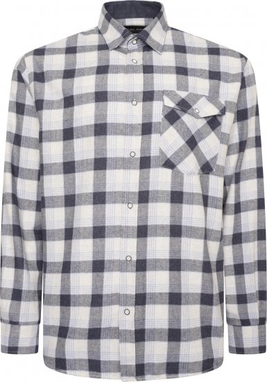 Kam Jeans P040 Premium Flannel Retro Check Shirt Indigo - Srajce - Moške srajce za Močnejše Postave