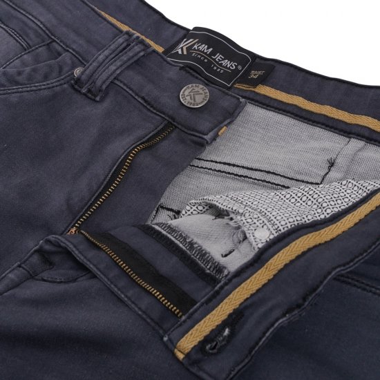 Kam Jeans Pepe Knitted Denim Shorts Charcoal - Kratke hlače - Moške Kratke Hlače za Močnejše Postave