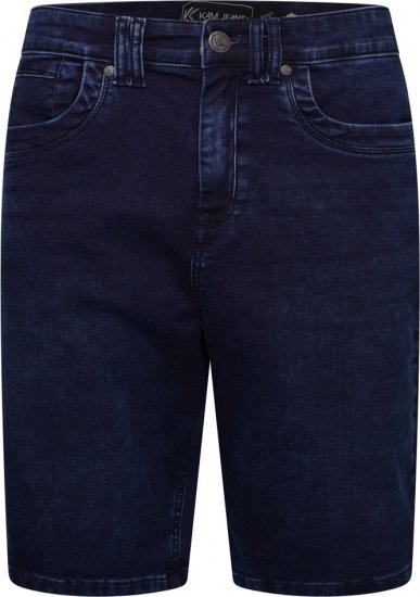 Kam Jeans Pepe Knitted Denim Shorts Mid Wash Blue - Kratke hlače - Moške Kratke Hlače za Močnejše Postave