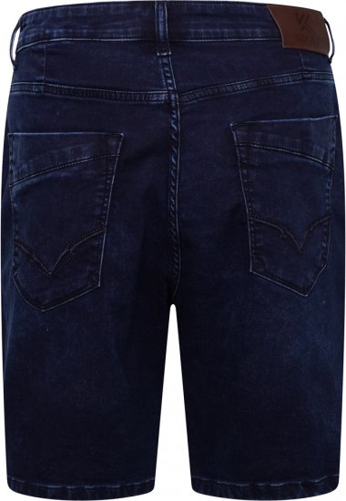 Kam Jeans Pepe Knitted Denim Shorts Mid Wash Blue - Kratke hlače - Moške Kratke Hlače za Močnejše Postave