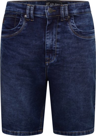 Kam Jeans Pepe Knitted Denim Shorts Random Mid Wash Blue - Kratke hlače - Moške Kratke Hlače za Močnejše Postave