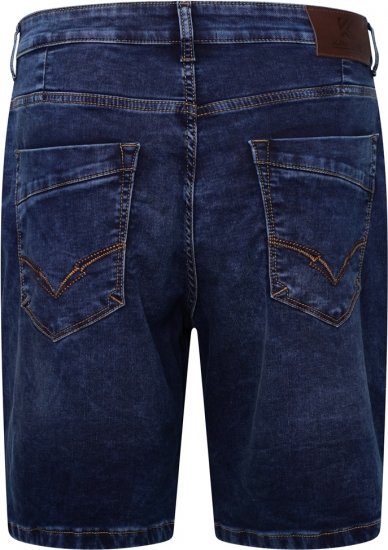 Kam Jeans Pepe Knitted Denim Shorts Random Mid Wash Blue - Kratke hlače - Moške Kratke Hlače za Močnejše Postave