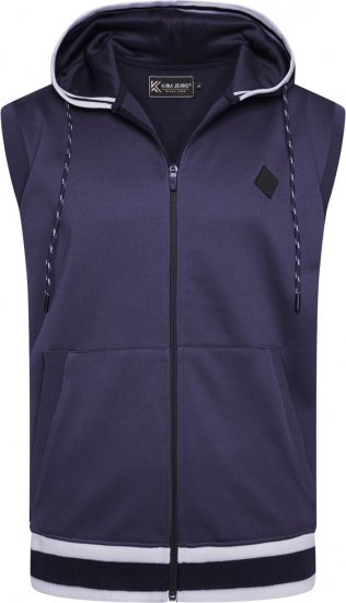 Kam Jeans TS005 Retro Tracky Set (Shorts/Sleeveless Hoodie) Navy - Trenirke kompleti - Moške Trenirke kompleti za močnejše postave