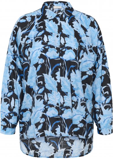 Kaffe Curve Sasja Srajca z dolgimi rokavi Blue Snake Flower - Bluze & Tunike - 