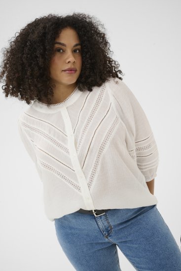 Kaffe Curve Liwa Shirt Chalk - Bluzne srajce - 