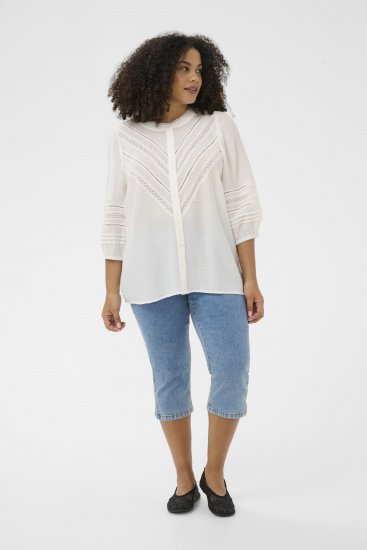 Kaffe Curve Liwa Shirt Chalk - Bluzne srajce - 