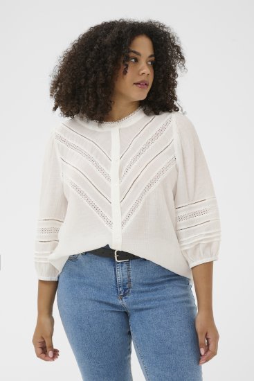 Kaffe Curve Liwa Shirt Chalk - Bluzne srajce - 