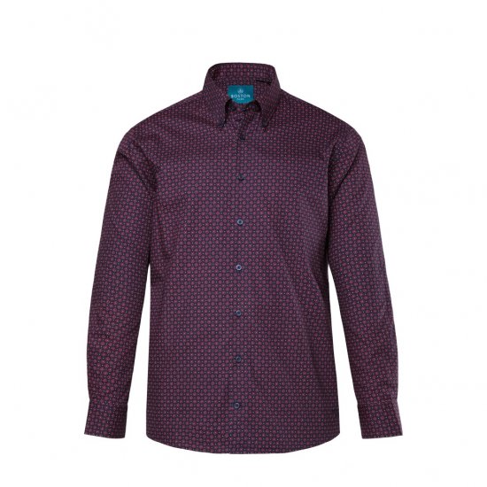 Boston Park Shirt Long Sleeve Navy Blue - Srajce - Moške srajce za Močnejše Postave