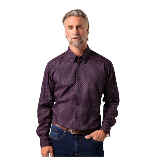 Boston Park Shirt Long Sleeve Navy Blue - Srajce - Moške srajce za Močnejše Postave