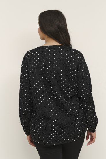 Kaffe Curve Joy Bluza Črna/Bela Pikčasta - Bluze & Tunike - 