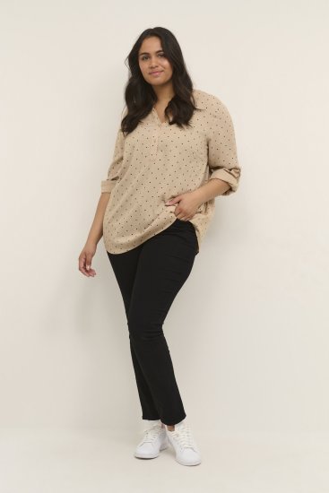 Kaffe Curve Joy Bluza Nomad/Črna Pikčasta - Bluze & Tunike - 