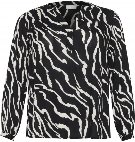 Kaffe Curve Mirta Tilly Bluza Črna/Antique Zebra Vzorec - Bluze & Tunike - 