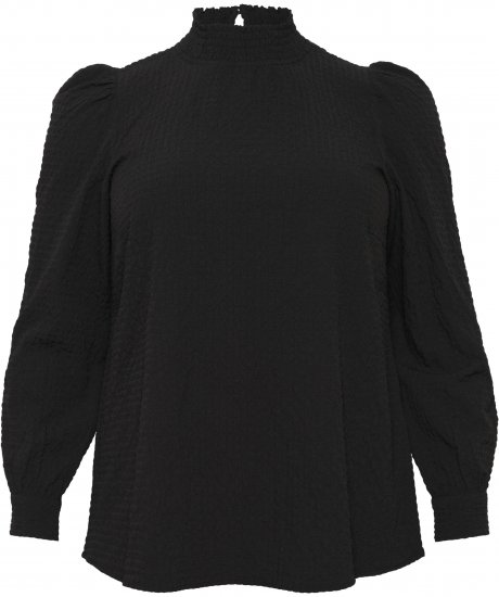 Kaffe Curve Ditta Smock Bluza Globoko Črna - Bluze & Tunike - 