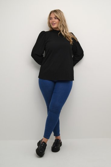 Kaffe Curve Ditta Smock Bluza Globoko Črna - Bluze & Tunike - 
