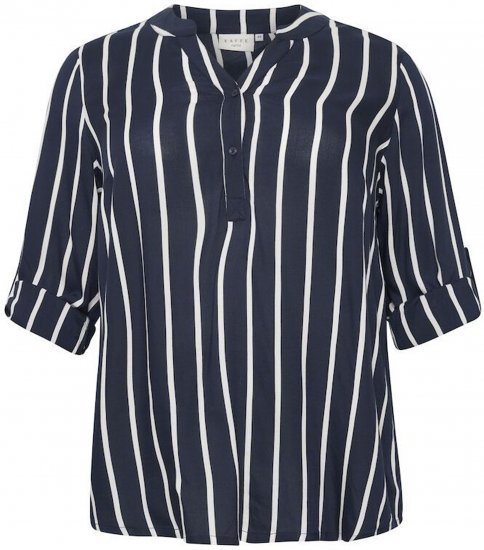 Kaffe Curve Sida Bluza Midnight/Kredna Črtasta - Bluze & Tunike - 