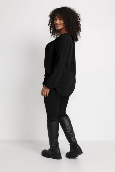 Kaffe Curve Ami Dolgimi rokavi Bluza Globoko črna - Majice - 