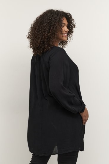 Kaffe Curve Ami Dolgimi rokavi Tunika Globoko črna - Majice - 