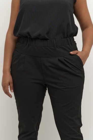 Kaffe Curve Jia Hlače Globoko črna - Kavbojke & Hlače v Velikih Številkah – Plus Size - 