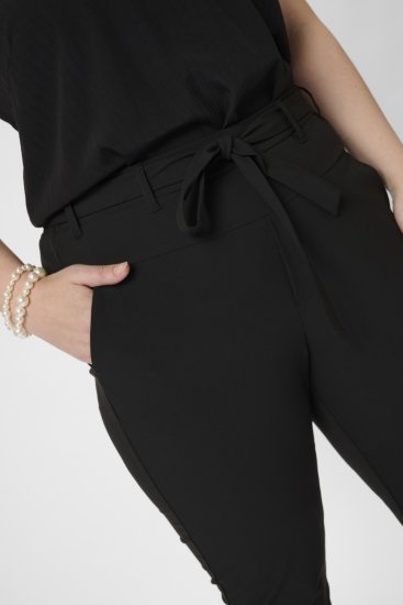 Kaffe Curve Jia Hlače s pasom Globoko črna - Kavbojke & Hlače v Velikih Številkah – Plus Size - 
