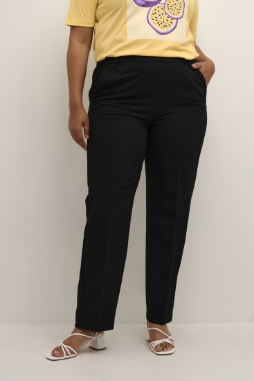 Kaffe Curve Sakira Dolge hlače Globoko črna - Kavbojke & Hlače v Velikih Številkah – Plus Size - 
