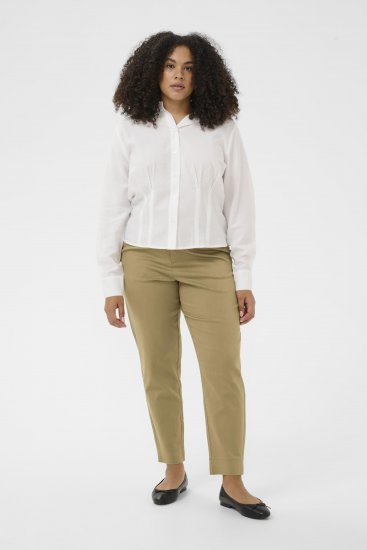 Kaffe Curve Leana Chino Hlače 7/8 Okamneli Hrast - Kavbojke & Hlače v Velikih Številkah – Plus Size - 