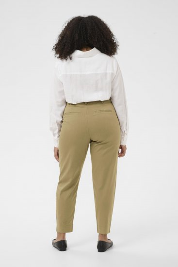 Kaffe Curve Leana Chino Hlače 7/8 Okamneli Hrast - Kavbojke & Hlače v Velikih Številkah – Plus Size - 