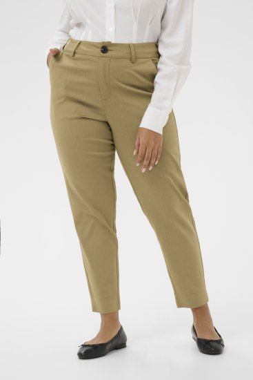 Kaffe Curve Leana Chino Hlače 7/8 Okamneli Hrast - Kavbojke & Hlače v Velikih Številkah – Plus Size - 