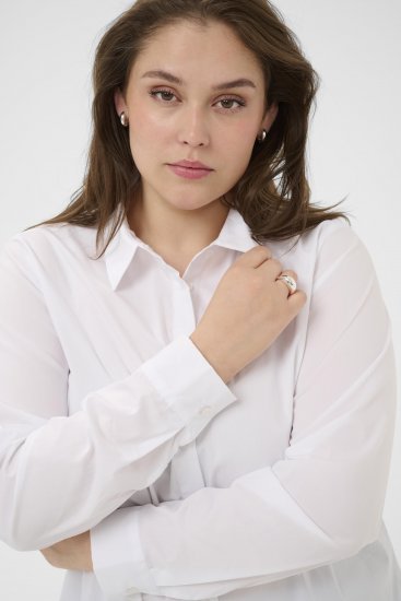 Kaffe Curve Laina Shirt Optical White - Bluzne srajce - 