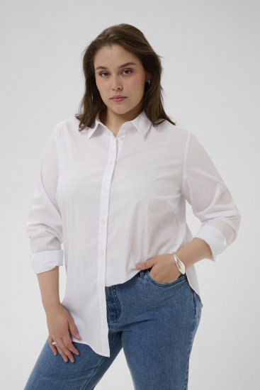Kaffe Curve Laina Shirt Optical White - Bluzne srajce - 