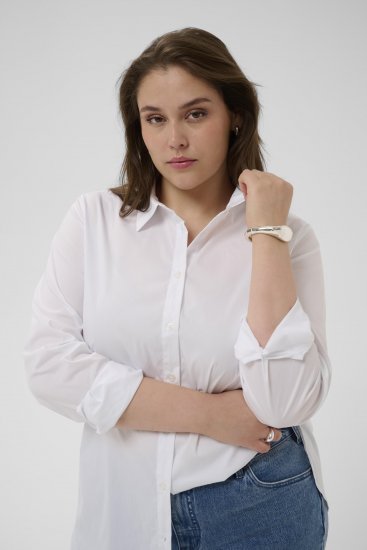 Kaffe Curve Laina Shirt Optical White - Bluzne srajce - 