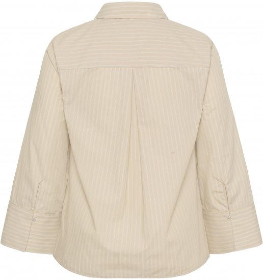 Kaffe Curve Josa Shirt Feather Grey Stripe - Bluzne srajce - 