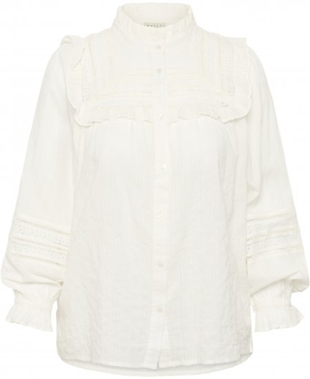 Kaffe Curve Jessa Shirt Long Sleeve White - Bluzne srajce - 