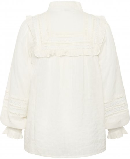 Kaffe Curve Jessa Shirt Long Sleeve White - Bluzne srajce - 