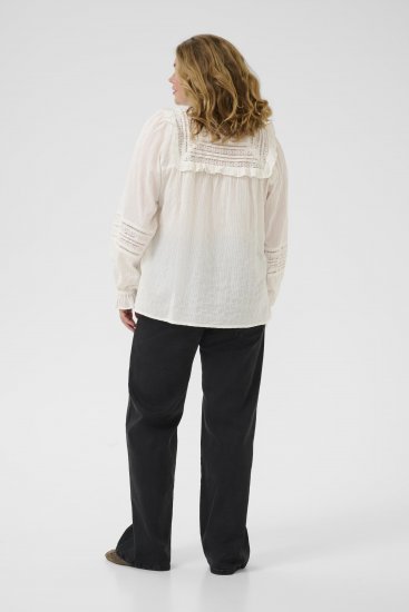 Kaffe Curve Jessa Shirt Long Sleeve White - Bluzne srajce - 