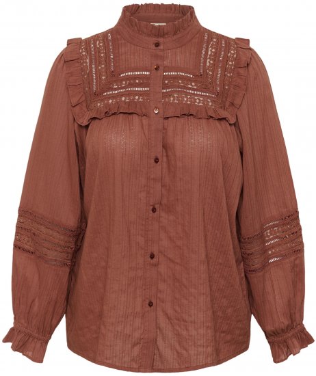 Kaffe Curve Jessa Shirt Henna Brown - Bluze & Tunike - 