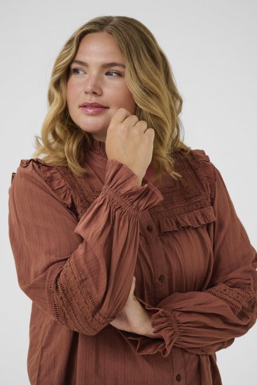 Kaffe Curve Jessa Shirt Henna Brown - Bluze & Tunike - 