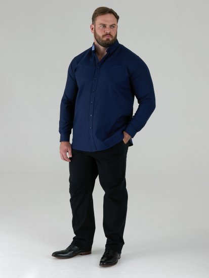 D555 Richard Oxford Srajca Z Dolgimi Rokavi TALL Temno Modra - TALL srajce - 