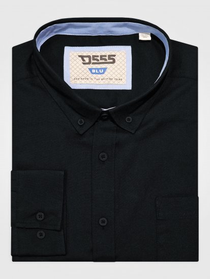 D555 Richard Oxford Srajca Z Dolgimi Rokavi TALL Črna - TALL srajce - 