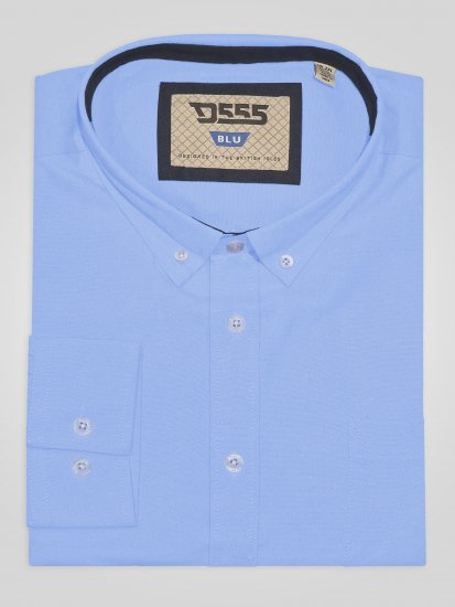 D555 Richard Oxford Srajca Z Dolgimi Rokavi TALL Nebesno Modra - TALL srajce - 