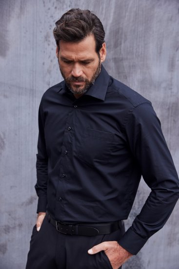 JP1880 Comfort Fit with Chest Pocket Shirt TALL Black - TALL srajce - 