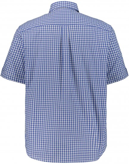 JP1880 Short Sleeve Check Print Traditional Shirt Blue - Srajce - Moške srajce za Močnejše Postave