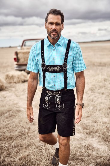 JP1880 Shirt Traditional Short Sleeve Turquoise - Srajce - Moške srajce za Močnejše Postave