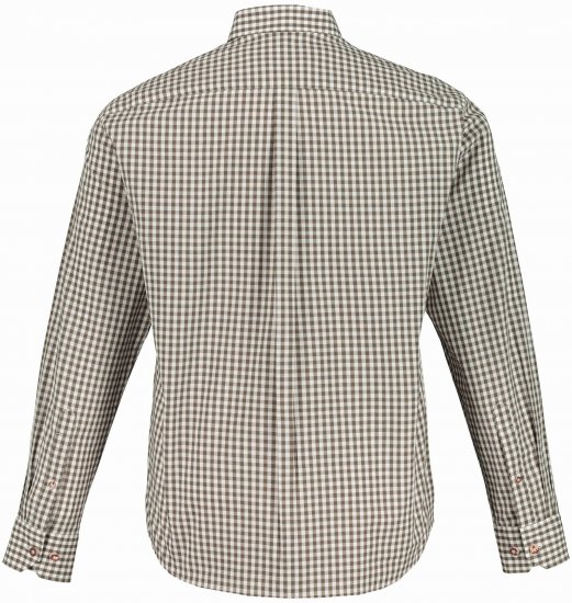 JP1880 Long Sleeve Check Print Traditional Shirt Brown - Srajce - Moške srajce za Močnejše Postave