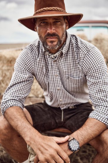 JP1880 Shirt Checked Traditional Long Sleeve Olive Green - Svečana oblačila - Praznična in svečana oblačila – Praznujte elegantno in udobno