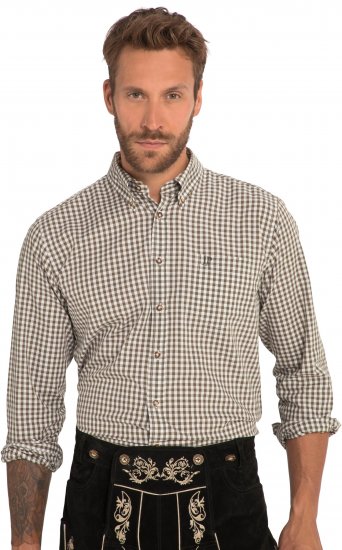 JP1880 Shirt Checked Traditional Long Sleeve Olive Green - Svečana oblačila - Praznična in svečana oblačila – Praznujte elegantno in udobno