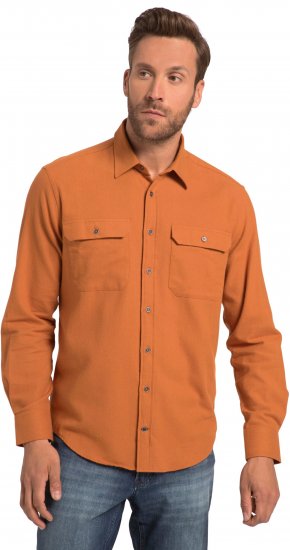 JP1880 Shirt Flannel Long Sleeve Orange TALL - MOŠKA OBLAČILA MT-6XLT - DALJŠI kroji