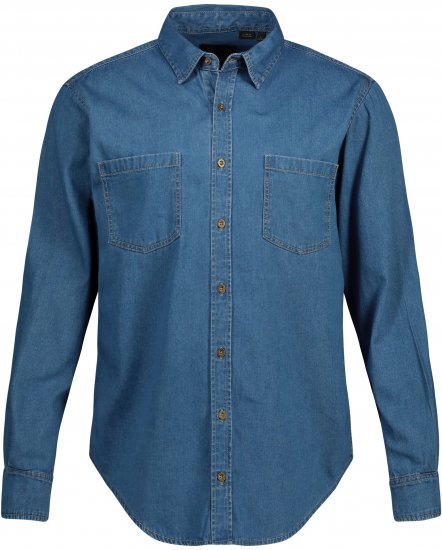 JP1880 Shirt Denim Long Sleeve Blue TALL - MOŠKA OBLAČILA MT-6XLT - DALJŠI kroji