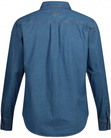 JP1880 Shirt Denim Long Sleeve Blue TALL - MOŠKA OBLAČILA MT-6XLT - DALJŠI kroji